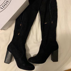 Steve Madden Black Suede Over the Knee Boot
